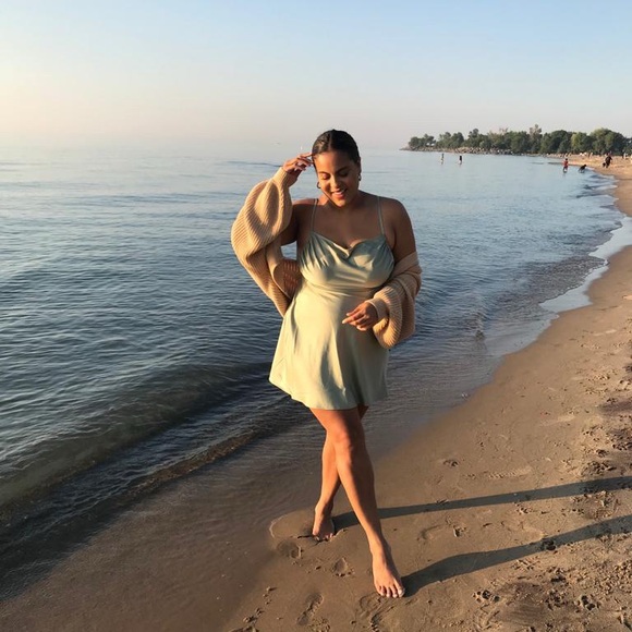 Danielle Bernstein Olive Slip Dress - Picture 3 of 5